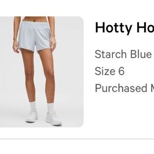 Lulu lemon women’s starch blue hotty hot Athletic Shorts